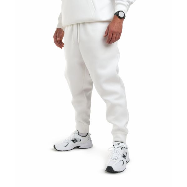 Spodnie INTERLOCK OVERSIZE DZIK® białe. Białe spodnie sportowe męskie DZIK, s, bez wzorów, na jogę i pilates. Za 289.99 zł.