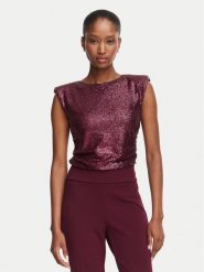 Rinascimento Body CFC0130361003 Bordowy Slim Fit. Czerwone bluzki damskie Rinascimento, xl, bez wzorów, z syntetyku, bez kołnierzyka, bez ramiączek. Za 524.99 zł.