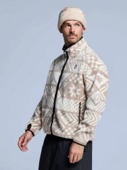 Kurtka Sherpa - męska - cztery pory roku - biała wielokolorowa. Białe kurtki męskie POEDERBAAS, m, bez wzorów, z poliesteru, eleganckie, bez kaptura. Za 242.82 zł.