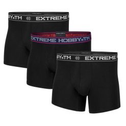 Bokserki sportowe męskie Extreme Hobby 3-pak. Czarne bokserki męskie EXTREME HOBBY, m, bez wzorów, z bawełny. Za 139.00 zł.