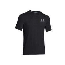 Koszulka męska Under Armour CC Left Chest Logo. Czarne koszulki sportowe męskie Under Armour, l, bez wzorów, bez kołnierzyka, bez ramiączek, na fitness i siłownię. Za 129.00 zł.