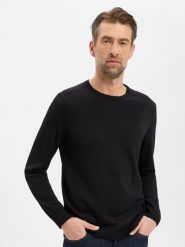 JOOP! Sweter z cienkiej dzianiny - Denny Mężczyźni wełna ze strzyży czarny, XL. Czarne swetry przez głowę męskie JOOP!, m, bez wzorów, z dzianiny, bez kołnierzyka. Za 609.95 zł.