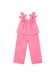 Mayoral Komplet top i spodnie 3596 Różowy Regular Fit. Czerwone spodnie materiałowe dla dziewczynek Mayoral, bez wzorów, z bawełny. Za 189.99 zł.