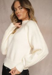 Jasnobeżowy Sweter z Wiskozą i Splotem w Stylu Warkocz z Półgolfem Sinithia. Brązowe swetry damskie Renee, na zimę, bez wzorów, z wiskozy, casualowe, bez kołnierzyka, bez ramiączek, bez kaptura. Za 99.99 zł.