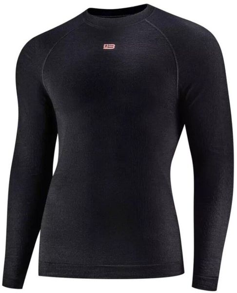 Brubeck Bluza LS1733M Merino Wool męska : Kolor - Czarny, Rozmiar - M. Czarne bluzy męskie Brubeck, m, bez wzorów, bez kaptura. Za 320.25 zł.
