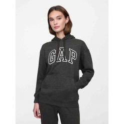 Bluza damska GAP V-Gap Heritage PO HD. Szare bluzy damskie GAP, bez wzorów, bez kaptura. Za 139.99 zł.