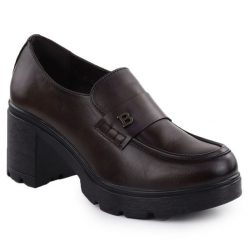Półbuty mokasyny damskie na klocku brązowe Potocki SZ12700. Brązowe mokasyny damskie POTOCKI, ze skóry, eleganckie. Za 160.99 zł.