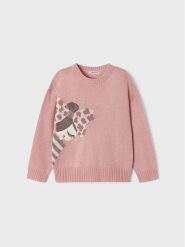 Mayoral Sweter 4.303 Różowy Regular Fit. Czerwone swetry dla dziewczynek Mayoral, bez wzorów, z syntetyku, bez kołnierzyka, bez ramiączek, bez kaptura. Za 159.99 zł.