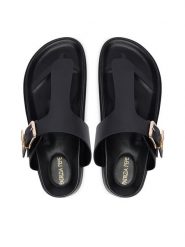 Patrizia Pepe Japonki PPJ405.31 Czarny. Czarne klapki damskie Patrizia Pepe, bez wzorów, ze skóry, bez obcasa. Za 619.99 zł.