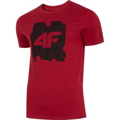 T-shirt męski TSM007 - czerwony melanż. Czerwone t-shirty męskie 4f, m, bez wzorów, bez kołnierzyka. W wyprzedaży za 34.99 zł.