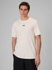 4F T-shirt regular gładki męski 4F | Robert Lewandowski - biały M. Białe koszulki sportowe męskie 4f, m, bez wzorów, z bawełny, biznesowe, bez kołnierzyka. Za 99.99 zł.