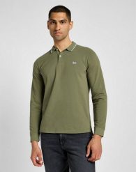 LEE MĘSKA KOSZULKA LS PIQUE POLO MERCANTILE GREEN 112355667 L61V008526. Zielone koszulki polo męskie Lee, l, bez wzorów, bez ramiączek. Za 89.99 zł.