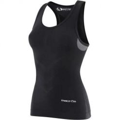 Damski tank top Macron Performance++. Czarne koszulki sportowe damskie Macron, bez wzorów, sportowe, bez kołnierzyka. Za 261.00 zł.