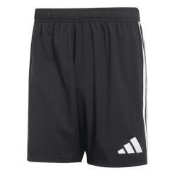 Szorty adidas Tastigo25. Czarne krótkie spodenki sportowe męskie Adidas, bez wzorów, do piłki nożnej. W wyprzedaży za 112.15 zł.