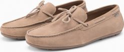 Ombre Buty mokasyny męskie skórzane z rzemykiem i podeszwą driver - beżowe V1 OM-FOCS-0150 40. Brązowe mokasyny męskie Ombre. Za 139.99 zł.