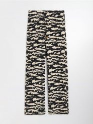 Spodnie wide leg w abstrakcyjny wzór - wielobarwny. Spodnie materiałowe damskie Sinsay, l, bez wzorów. W wyprzedaży za 19.99 zł.