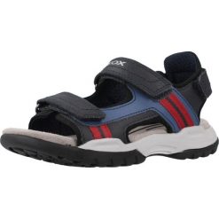 Sandały juniorskie Geox Borealis. Niebieskie sandały chłopięce Geox, z gumy, bez zapięcia. Za 219.99 zł.