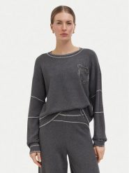 Liu Jo Sport Sweter TF6180 MS59L Szary ciemny Regular Fit. Szare swetry damskie Liu Jo Sport, l, bez wzorów, z syntetyku, sportowe, bez kołnierzyka, bez ramiączek, bez kaptura. Za 649.99 zł.