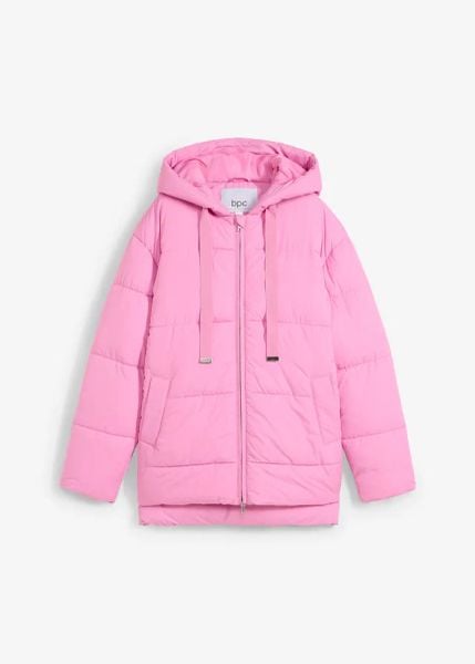 Kurtka pikowana oversize. Szare kurtki damskie bonprix, bez wzorów, bez kaptura. Za 219.99 zł.