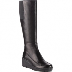 Kozaki GEOX - D Wiva Wedge E D849VE 00081 C9999 Black. Czarne kozaki damskie Geox, ze skóry ekologicznej. Za 819.00 zł.