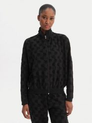 HUGO Bluza Monogram 50556831 Czarny Regular Fit. Czarne bluzy damskie Hugo, xxl, bez wzorów, z bawełny, bez kaptura. Za 449.99 zł.