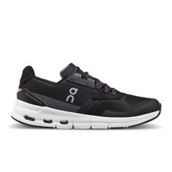 Buty do biegania damskie On Cloudrift. Czarne obuwie sportowe damskie On, bez wzorów, z materiału, do biegania. Za 832.00 zł.