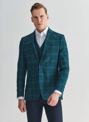 PAKO LORENTE – Marynarka męska P22SP-3X-006-Z-S. Zielone marynarki męskie Pako Lorente, bez wzorów, z wełny, casualowe. Za 349.99 zł.
