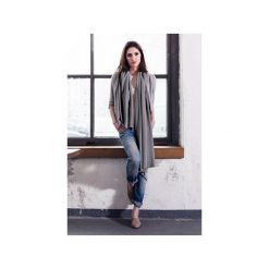 DUŻY SZAL Z BAWEŁNY ORGANICZNEJ GRAFIT. Szare szaliki i chusty damskie Cadoaccessories, z bawełny. Za 89.10 zł.