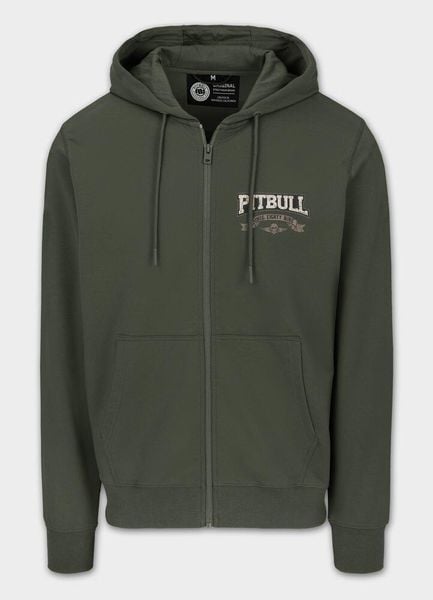 Bluza męska Pitbull rozpinana z kapturem TROUBLEMAKER. Zielone bluzy męskie PITBULL, m, bez wzorów, z bawełny, z kapturem. Za 199.99 zł.