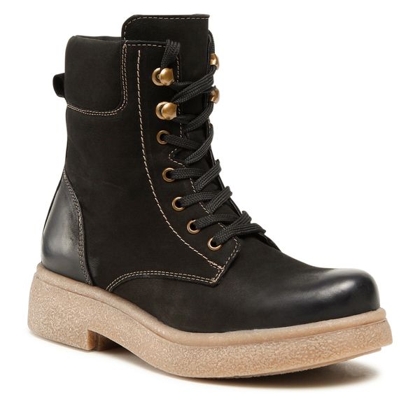 Trzewiki Lasocki. Czarne botki damskie Lasocki, bez obcasa, na płaskiej podeszwie, bez zapięcia. Za 279.99 zł.