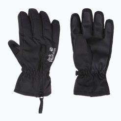 Rękawiczki trekkingowe dziecięce Jack Wolfskin Easy Zip. Czarne rękawiczki dziecięce Jack Wolfskin, bez wzorów. Za 149.99 zł.