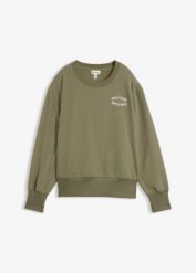 Miękka bluza z bawełną. Czarne bluzy damskie bonprix, bez wzorów, z bawełny, bez kaptura. Za 149.99 zł.
