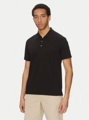 Calvin Klein Polo LV04LB220G Czarny Regular Fit. Czarne koszulki polo męskie Calvin Klein, l, bez wzorów, z syntetyku, bez ramiączek. Za 209.99 zł.