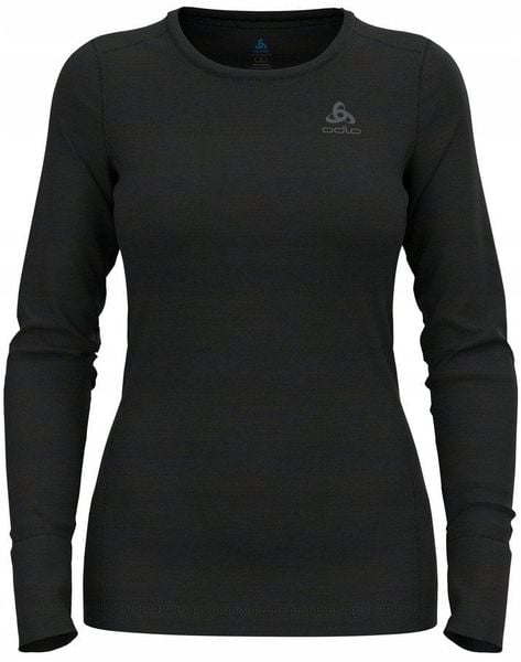 Koszulka damska Odlo BL TOP crew neck l/s MERINO 200 roz. M Czarna. Czarne t-shirty damskie Odlo, l, bez wzorów, bez kołnierzyka. Za 281.24 zł.