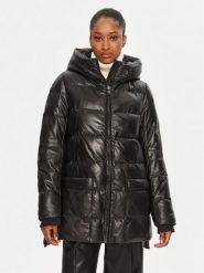Serge Pariente Płaszcz zimowy Warm Girl Czarny Relaxed Fit. Czarne płaszcze damskie Serge Pariente, na zimę, s, bez wzorów, ze skóry, bez kaptura. Za 1,609.00 zł.