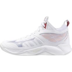Damskie buty halowe Mizuno Wave Dimension Mid. Białe obuwie sportowe damskie Mizuno, bez wzorów, do siatkówki, mizuno wave. Za 549.99 zł.