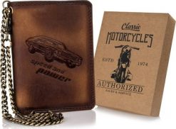 Always Wild Duży, skórzany portfel męski z łańcuszkiem NoSize. Portfele męskie Always Wild, bez wzorów. Za 139.69 zł.