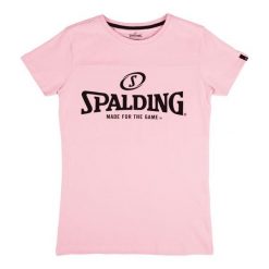 Koszulka damska Spalding Essential Logo. Czerwone koszulki sportowe damskie Spalding, bez wzorów, bez kołnierzyka, bez ramiączek, do koszykówki. Za 144.55 zł.