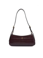 Calvin Klein Torebka Ck Croc Small LV04F3283G Bordowy. Czerwone torebki do ręki damskie Calvin Klein, bez wzorów, ze skóry, bez dodatków. Za 469.99 zł.