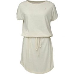 Elegancka letnia sukienka Bugatela dla kobiet z bawełny. Białe sukienki damskie ZSPORT, na lato, m, bez wzorów, z bawełny, eleganckie, bez kołnierzyka, bez ramiączek, dopasowane. Za 180.99 zł.