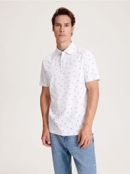 Koszulka polo regular - biały. Białe koszulki polo męskie Reserved, l, bez wzorów, z bawełny, bez ramiączek. Za 69.99 zł.
