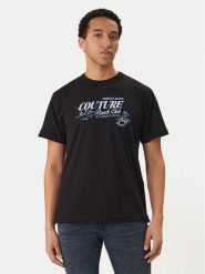 Versace Jeans Couture T-Shirt 80GAHT10 CJ00T Czarny Regular Fit. Czarne koszulki polo męskie Versace Jeans Couture, m, bez wzorów, z bawełny, bez ramiączek. Za 529.99 zł.