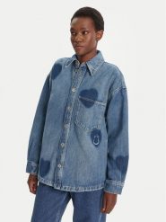 HUGO Koszula jeansowa Garesa_2_B 50544492 Niebieski Relaxed Fit. Niebieskie bluzki damskie Hugo, xl, bez wzorów, z bawełny, bez kołnierzyka, bez ramiączek. Za 559.99 zł.
