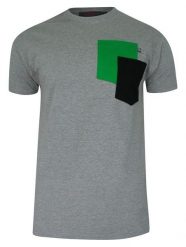 T-shirt, Szary, BAWEŁNA, U-neck, z Kieszonką, Męski, Krótki Rękaw -KINGS. Szare t-shirty męskie Kings, m, bez wzorów, z bawełny, casualowe, bez kołnierzyka. Za 69.00 zł.