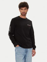 Guess Jeans Longsleeve M5YI03 K8HM0 Czarny Regular Fit. Czarne bluzki z długim rękawem męskie Guess Jeans, m, z aplikacjami, z bawełny, bez kołnierzyka. Za 119.99 zł.
