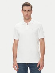 Calvin Klein Polo LV04LC239G Biały Regular Fit. Białe koszulki polo męskie Calvin Klein, m, bez wzorów, z bawełny, bez ramiączek. Za 249.99 zł.