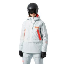Damska kurtka narciarska Helly Hansen Powchaser Anorak. Zielone kurtki snowboardowe damskie Helly Hansen, na zimę, bez wzorów, bez kaptura, narciarskie. W wyprzedaży za 1,002.50 zł.