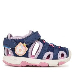 Sandały Geox. Niebieskie sandały dziewczęce Geox, bez zapięcia. Za 229.99 zł.