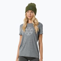 Koszulka damska super.natural Ornament Tee. Szare t-shirty damskie super.natural, l, z aplikacjami, z materiału, bez kołnierzyka. Za 189.99 zł.