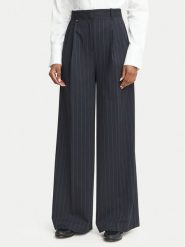 Tommy Hilfiger Spodnie materiałowe WW0WW51898 Granatowy Wide Leg. Niebieskie spodnie materiałowe damskie Tommy Hilfiger, bez wzorów, z materiału. Za 649.99 zł.